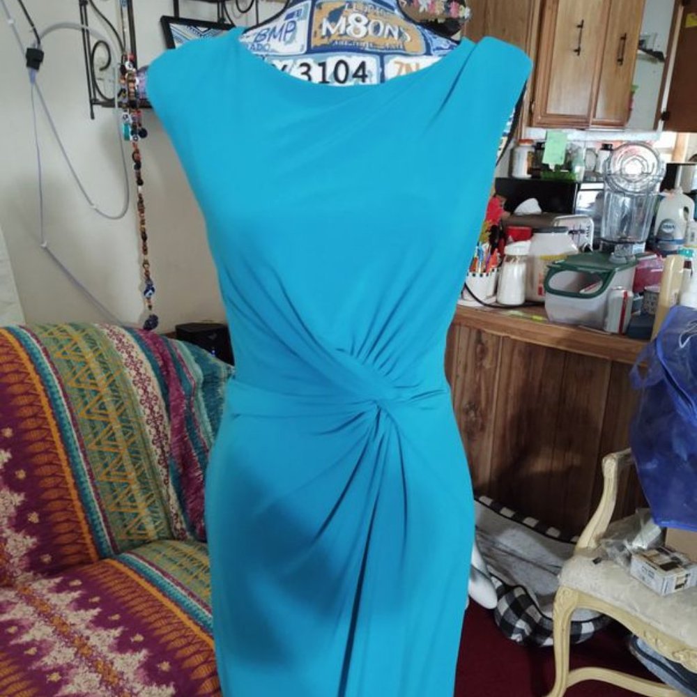 Ralph Lauren Sz 8 Blue Midi Blue Dress